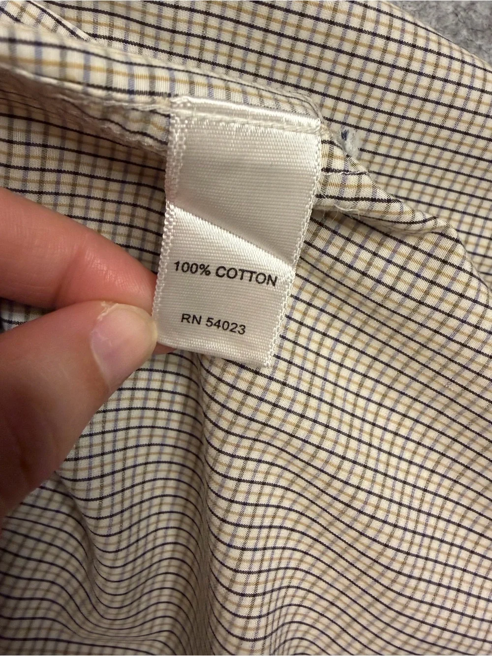 Banana Republic Men's Check Dress Shirt in Beige and Navy